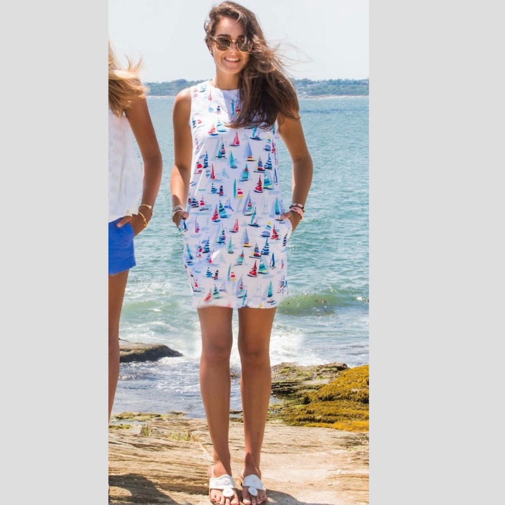 Love, Lilly Blue and White Shift Dress